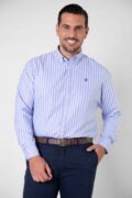 CAMISA SPORT OXFORD RAYA FONDO CELESTE