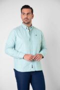 CAMISA SPORT OXFORD RAYA FONDO VERDE - Imagen 3