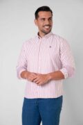 CAMISA SPORT OXFORD RAYA ANCHA BURDEOS - Imagen 2