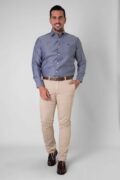 CAMISA VESTIR LISA AZUL PIQUE - Imagen 2