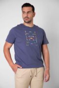 CAMISETA HIERRO ESTAMPADO AZUL INDIGO