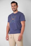 CAMISETA HIERRO ESTAMPADO AZUL INDIGO - Imagen 2