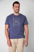 CAMISETA HIERRO ESTAMPADO AZUL INDIGO - Imagen 3