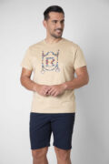 CAMISETA HIERRO ESTAMPADO BEIGE