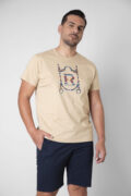 CAMISETA HIERRO ESTAMPADO BEIGE - Imagen 3
