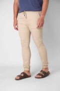 PANTALON LARGO GOMA BEIGE - Imagen 2