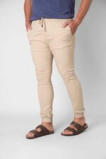 PANTALON LARGO GOMA BEIGE - Imagen 3