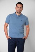 polo azul hombre