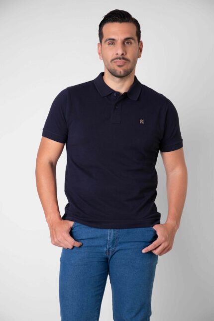 polo azul marino hombre