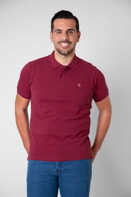 Polo burdeos hombre