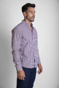 CAMISA SPORT CUADROS AZUL MARINO BURDEOS - Imagen 2