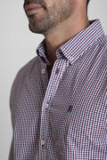 CAMISA SPORT CUADROS AZUL MARINO BURDEOS - Imagen 4