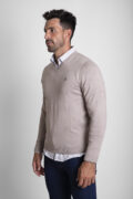 JERSEY CUELLO PICO BÁSICO BEIGE - Imagen 2