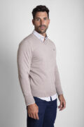 JERSEY CUELLO PICO BÁSICO BEIGE - Imagen 4