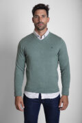 JERSEY CUELLO PICO BÁSICO VERDE SECO