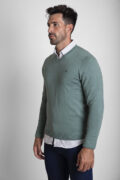 JERSEY CUELLO PICO BÁSICO VERDE SECO - Imagen 2