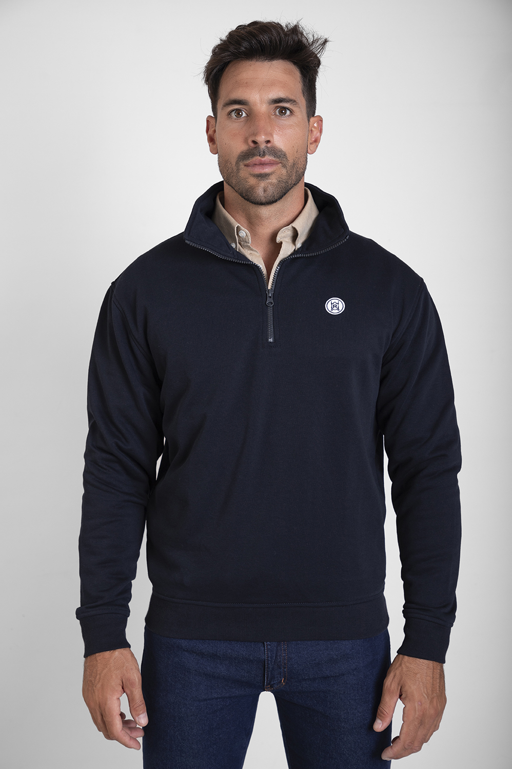 Sudadera-media-cremallera-azul-marino-El-Rociero-1 SUDADERA MEDIA CREMALLERA AZUL MARINO - Imagen 1